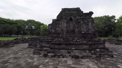 Panoramic View, Perwara and Main Temples, Lumbung Temple, Java, Indonesia Stock Footage 306089021