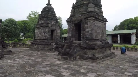 Panoramic View, Perwara Temples, Lumbung Temple Compound, Java, Indonesia Vídeos de archivo 305940921