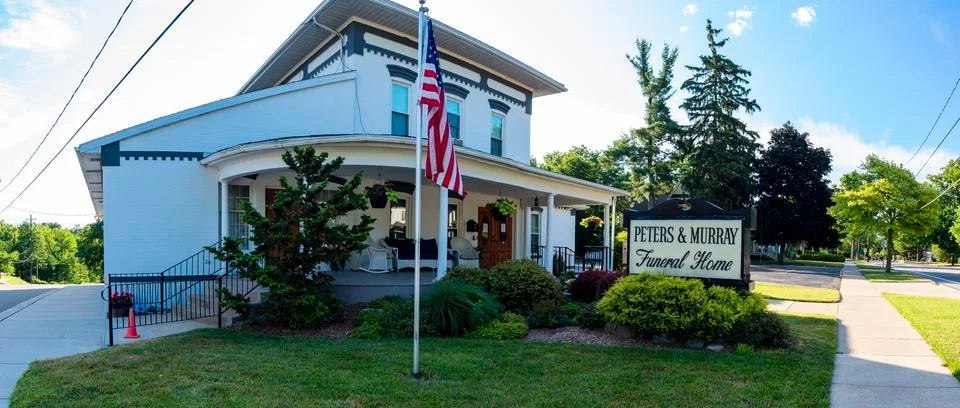 Panoramic view of Peters and Murray Funeral Home Stock Photos