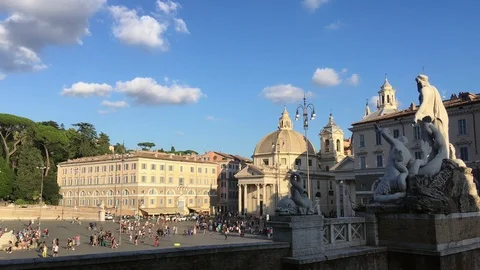 Panoramic view of Piazza del Popolo in Rome Stock Footage 119156080