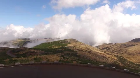 Panoramic view Pico do Arieiro, Madeira aerial view Stock-Footage 68289895