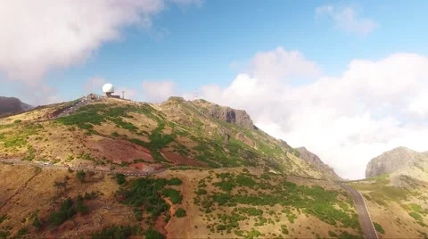 Panoramic view Pico do Arieiro, Madeira aerial view Stock-Footage 68290023