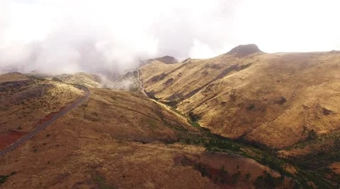 Panoramic view Pico do Arieiro, Madeira aerial view Stock Footage 68290031