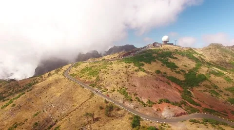 Panoramic view Pico do Arieiro, Madeira aerial view Stock-Footage 68290153