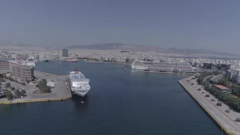 Panoramic view of Piraeus port - Greece, 18 June 2020 Video stock 264570322