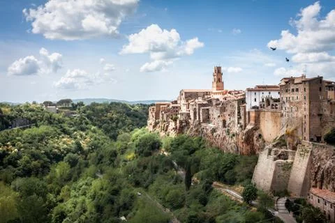 Panoramic view of Pitigliano Foto stock