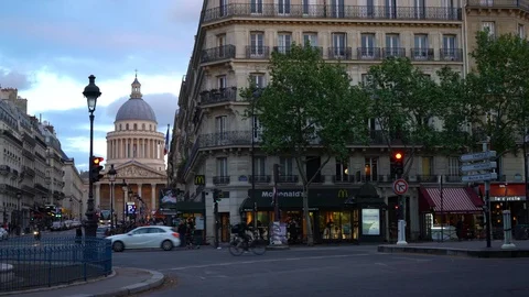 Panoramic view of Place du Panthéon Stock Footage 107498293