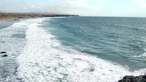 Panoramic view of Playa del Castillo beach, Cotillo, Fuerteventura Video stock 172081122