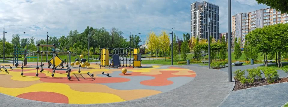 Panoramic view of playground Foto stock