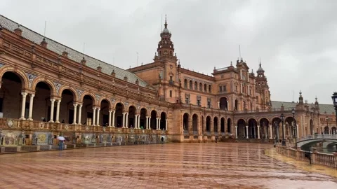 Panoramic view of The Plaza de España Stock-Footage 307210104