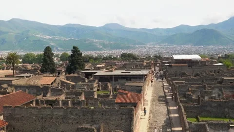 Panoramic view of Pompei Stock Footage 274104973