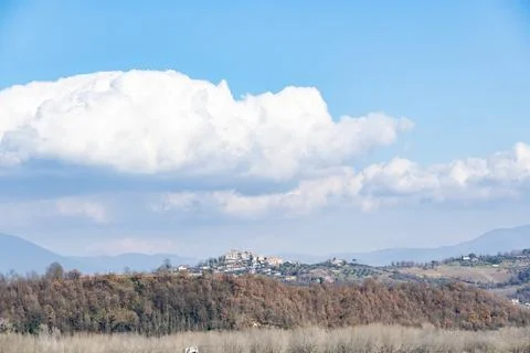 Panoramic view of Ponzano Romano Stock Photos