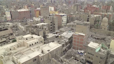 Panoramic view of a poor district in central Cairo, Egypt Stock Footage 126535964