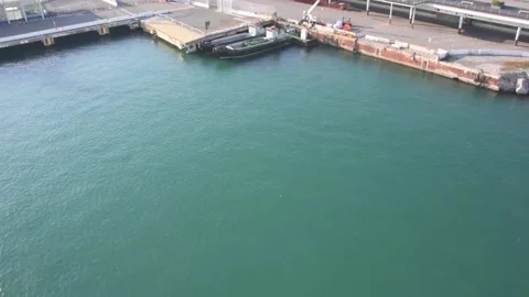 Panoramic view of the port of genoa Stock Footage 137954419