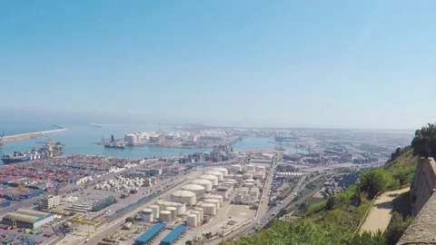 Panoramic view of Port Vell, Barcelona, Catalonia, Spain. Stockbeeldmateriaal 78207954