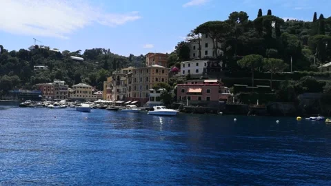 Panoramic view of Portofino Stock Footage 134643396