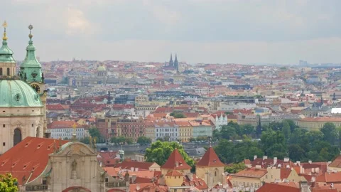 Panoramic view of Prague. Czech republic. Travel and sights of city breaks Stock Footage 163346321