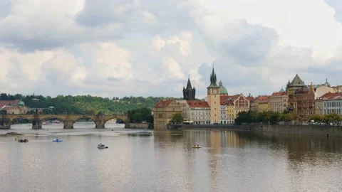 Panoramic view of Prague. Czech republic. Travel and sights of city breaks Stock Footage 163350559