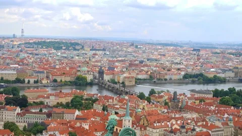 Panoramic view of Prague. Czech republic. Travel and sights of city breaks Stock Footage 164311958