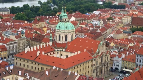 Panoramic view of Prague. Czech republic. Travel and sights of city breaks Video stock 164313727