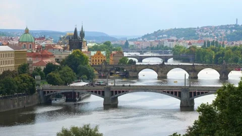 Panoramic view of Prague. Czech republic. Travel and sights of city breaks Stock Footage 204870418
