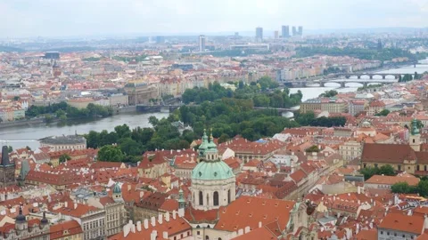Panoramic view of Prague. Czech republic. Travel and sights of city breaks Stock Footage 238003895