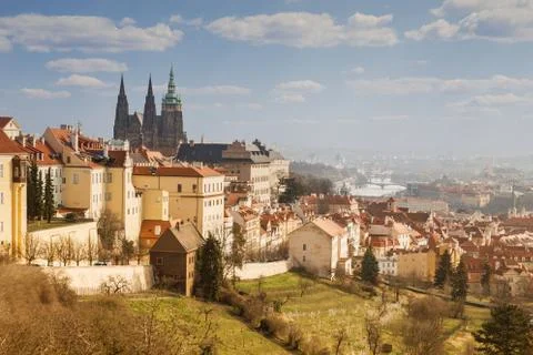 Panoramic view of Prague Stock Photos