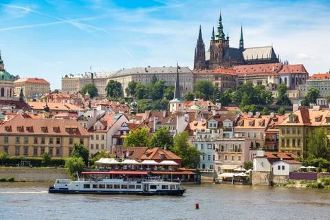 Panoramic view of  Prague Stock Photos