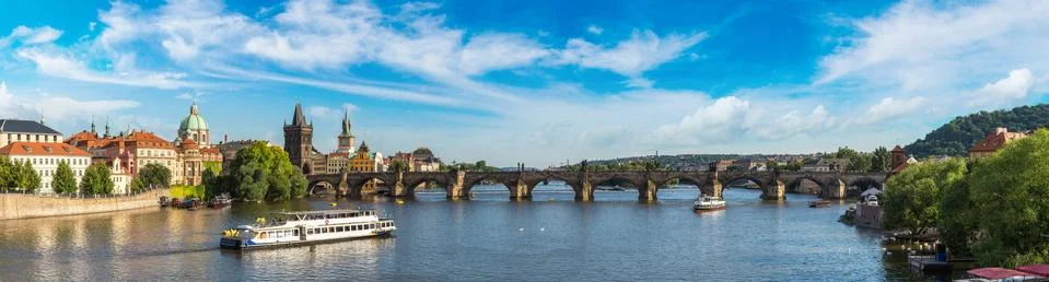 Panoramic view of Prague Stock Photos
