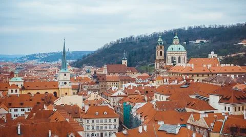 Panoramic view of Prague Stock Photos