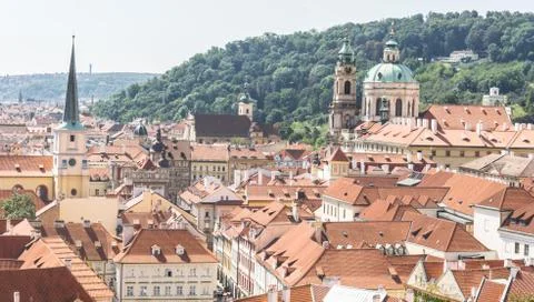 Panoramic view of Prague from the Prague Castle, Czech Republic Stock Photos