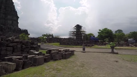 Panoramic View, Prambanan Compound Temples, Java, Indonesia 스톡 동영상 312573523