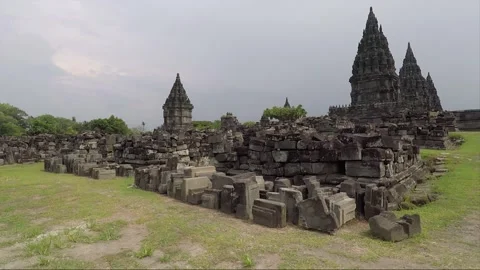 Panoramic View, Prambanan Compound Temples, Java, Indonesia Video stock 312573735
