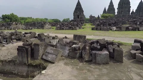 Panoramic View, Prambanan Compound Temples, Java, Indonesia Stock-Footage 312675611