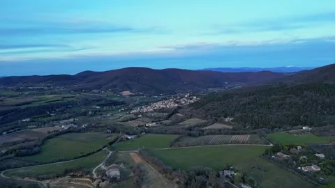 Panoramic view of the prettiest small towns in France - Mirmande in France Stock Footage 295006117
