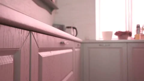 Panoramic view of the Provence style kitchen Stock Footage 89067660