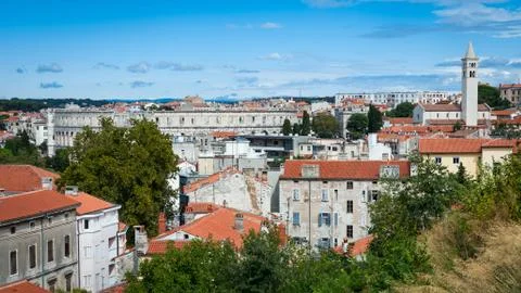 Panoramic view of Pula town Stock-Fotos