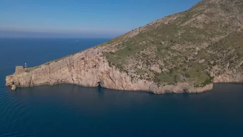 Panoramic view of the Punta Campanella lighthouse in Sorrento, Amalfi Coast  Stock Footage 272751710