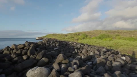 Panoramic view of Punta Carola beach and Galapagos lighthouse 스톡 동영상 310191371