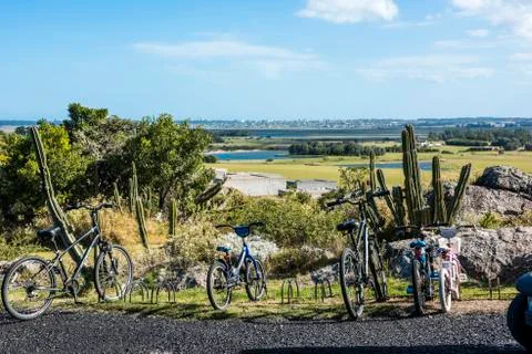 Panoramic view of Punta del Este resort town from El Faisano, Uruguay atlanti Stock Photos