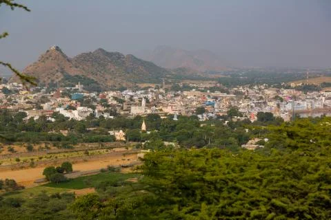 Panoramic view of Pushkar to the lake Stock Photos