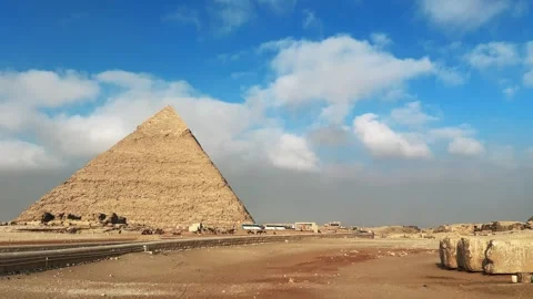 Panoramic View of the Pyramids at Giza Necropolis Vídeos de archivo 341838931
