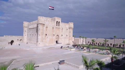 Panoramic view of the Qaitbay castle Stock Footage 241164959