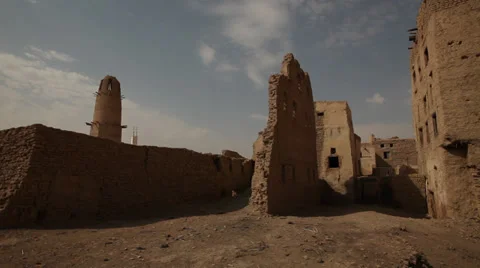 Panoramic view of the Qasr of Dakhla Oasis, Egypt Stock Footage 35122036