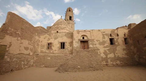 Panoramic view of the Qasr of Dakhla Oasis, Egypt Stock Footage 35122304