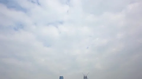 Panoramic view of quay and skyscrapers in Guangzhou China Video stock 59134219