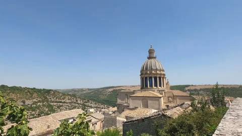 Panoramic view of Ragusa Ibla ancient historical center of the city of Ragusa Stock-Footage 140040413
