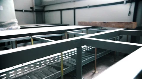 A panoramic view of the raised floor in the house under construction Stock Footage 95319161