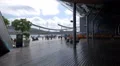 Panoramic view of Rambla de Mar in Barcelona 4k or 4k+ Resolution