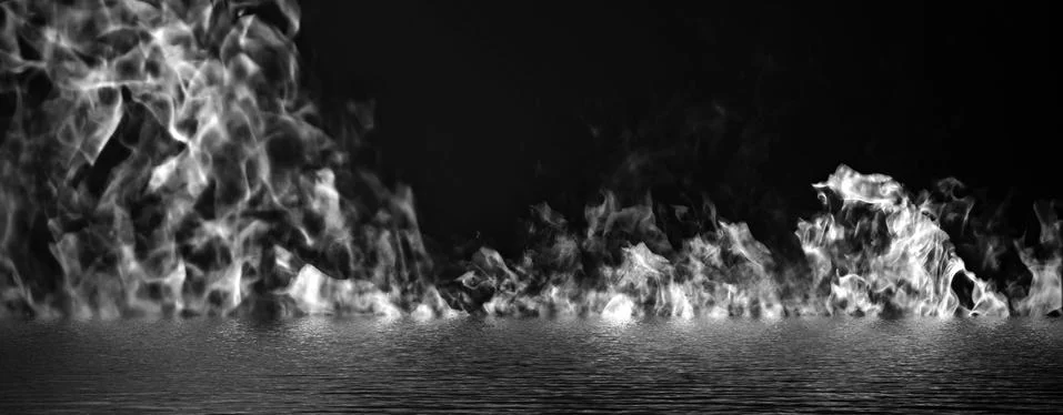 Panoramic view realistic isolated fire flame effect for decoration and coveri Stock Illustration